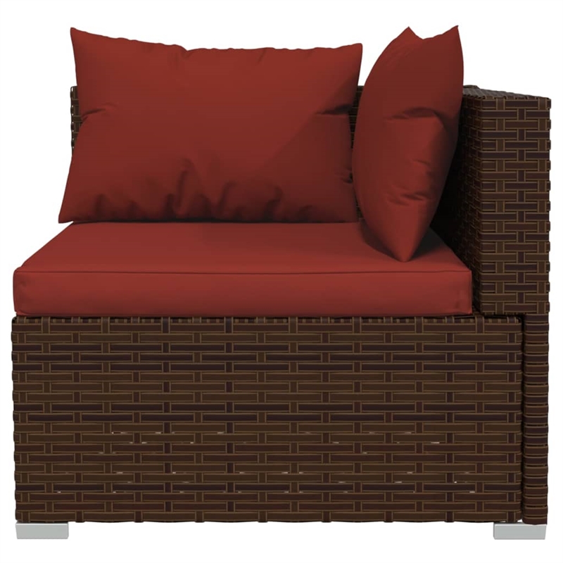Afuera Living 11 Piece Poly Rattan Garden Lounge Set in Brown
