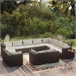 Afuera Living 12 Piece Poly Rattan Garden Lounge Set in Black/Cream