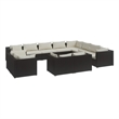 Afuera Living 12 Piece Poly Rattan Garden Lounge Set in Black/Cream