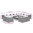 Afuera Living Contemporary Large Garden Lounge Set in Black/Blue