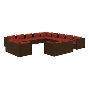 Afuera Living Contemporary Steel Large Garden Lounge Set in Brown