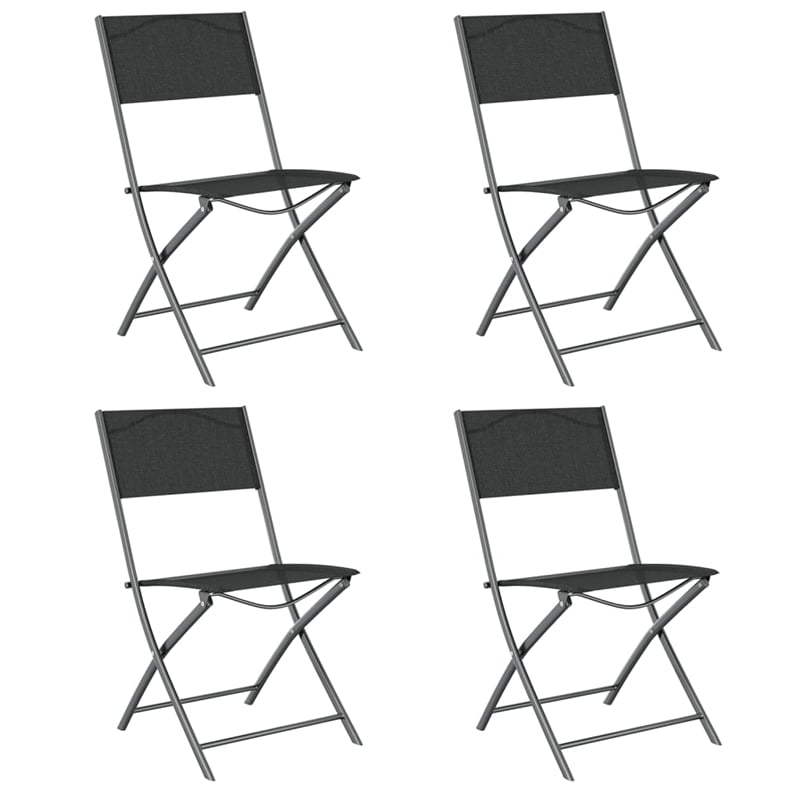Afuera Living Contemporary 5 Piece Steel Small Dining Set in Black/Gray