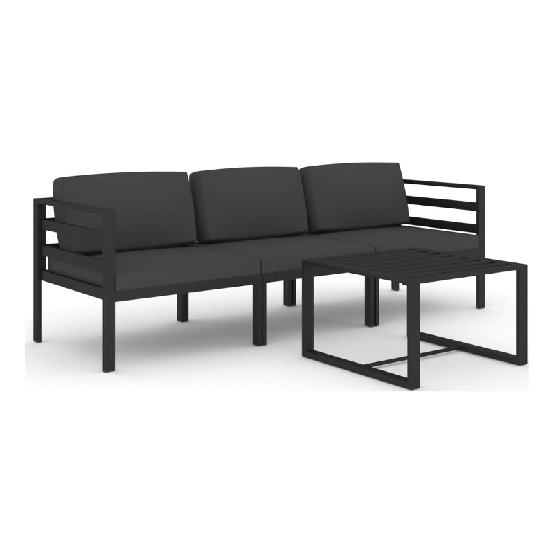 Afuera Living 4 Piece Aluminum Garden Lounge Set in Anthracite