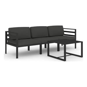 Afuera Living 4 Piece Aluminum Garden Lounge Set in Anthracite