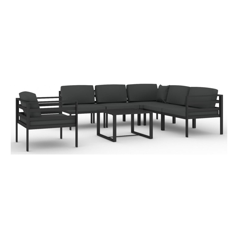 Afuera Living Contemporary 7 Piece Aluminum Garden Lounge Set