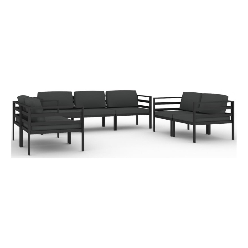 Afuera Living 7 Piece Aluminum Garden Lounge Set in Anthracite