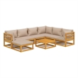 Afuera Living 8 Piece Solid Acacia Wood Garden Lounge Set in Natural