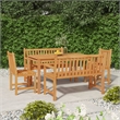 Afuera Living Contemporary 5 Piece Wood Dining Set in Natural