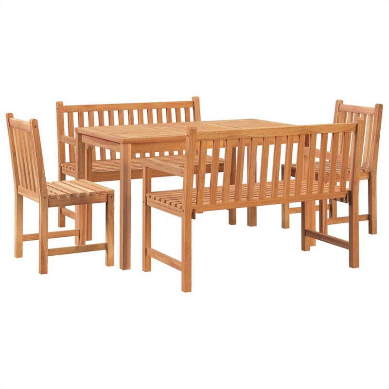 Afuera Living Contemporary 5 Piece Wood Dining Set in Natural