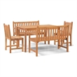 Afuera Living Contemporary 5 Piece Wood Dining Set in Natural