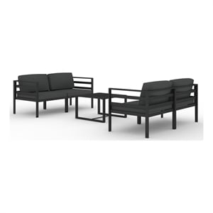 Afuera Living Contemporary 5 Piece Medium Lounge Set in Anthracite