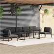 Afuera Living 7 Piece Aluminum Garden Lounge Set in Anthracite