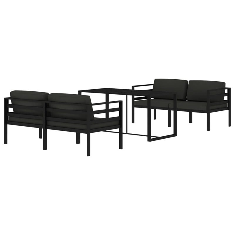 Afuera Living 5 Piece Aluminum Garden Lounge Set in Anthracite