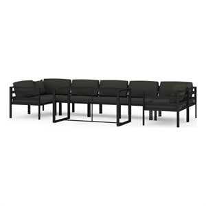 Afuera Living Contemporary 8 Piece Aluminum Large Garden Lounge Set
