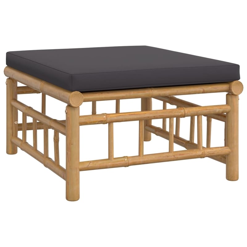 Afuera Living 8 Piece Bamboo Large Garden Lounge Set in Gray