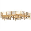 Afuera Living 8 Piece Bamboo Large Garden Lounge Set in Gray/Natural