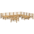 Afuera Living 12 Piece Bamboo Garden Lounge Set in Gray/Natural