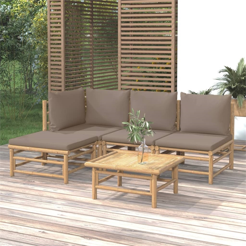 Afuera Living Contemporary Durable Wood Small Garden Lounge Set