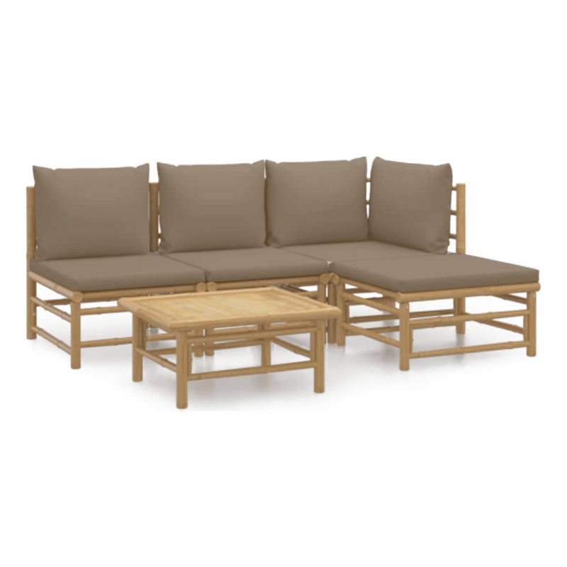 Afuera Living Contemporary Durable Wood Small Garden Lounge Set