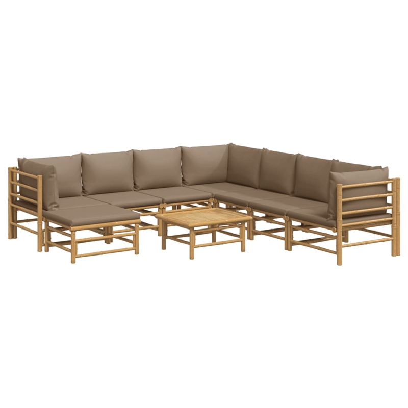 Afuera Living Contemporary Durable 9 Piece Wood Garden Lounge Set