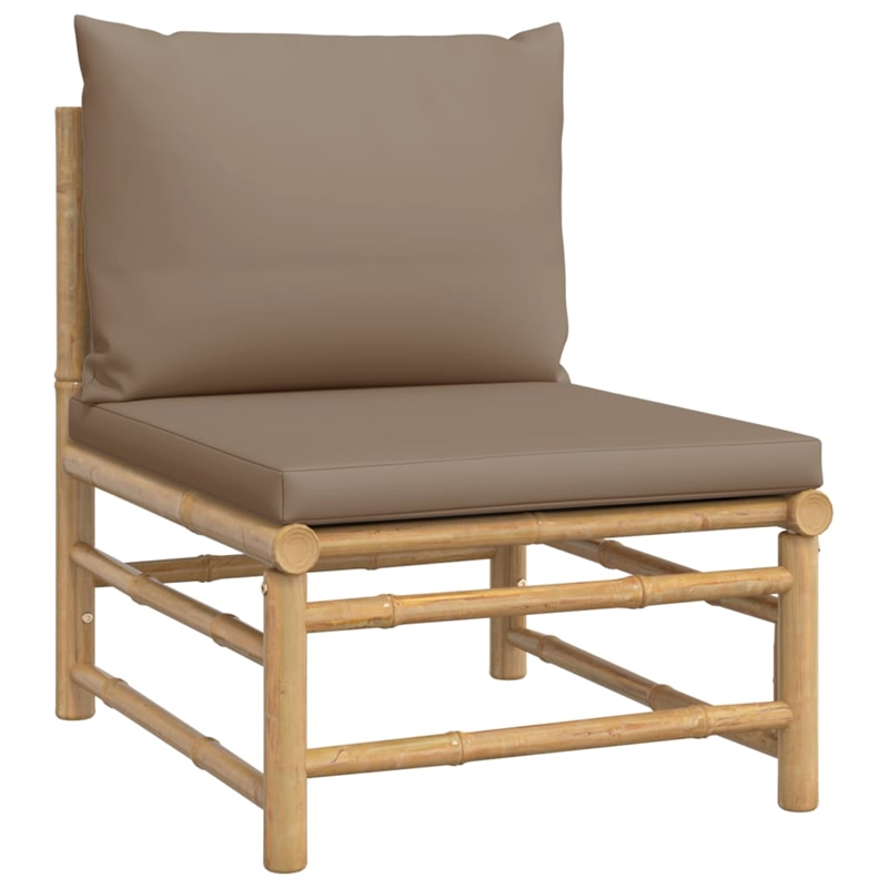 Afuera Living Contemporary 5 Piece Bamboo Medium Garden Lounge Set
