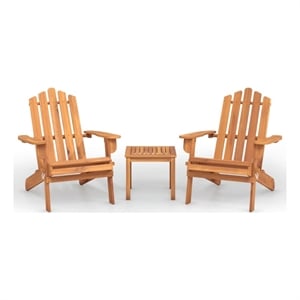 Afuera Living 3 Piece Solid Acacia Wood Garden Lounge Set in Natural