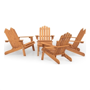 Afuera Living 5 Piece Solid Acacia Wood Medium Garden Lounge Set in Natural