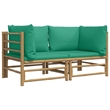 Afuera Living Contemporary Durable Bamboo Wood Sofa in Green