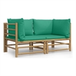 Afuera Living Contemporary Durable Bamboo Wood Sofa in Green