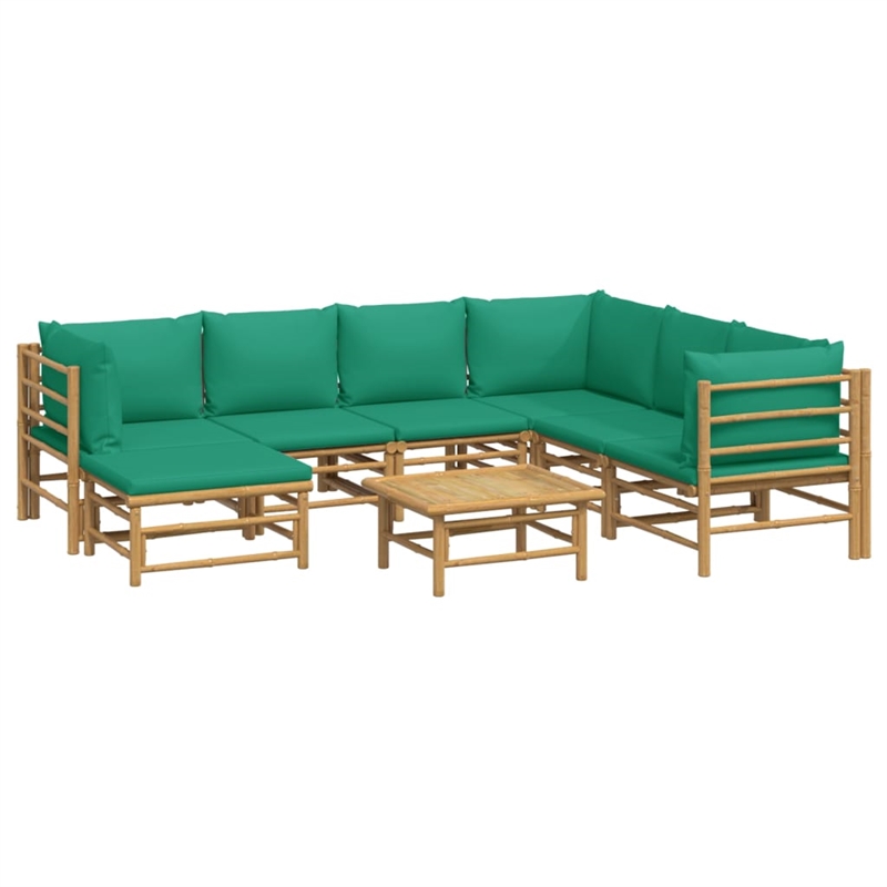 Afuera Living Contemporary 8 Piece Bamboo Large Garden Lounge Set