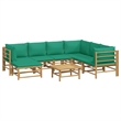 Afuera Living Contemporary 8 Piece Bamboo Large Garden Lounge Set