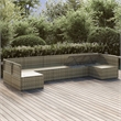 Afuera Living Contemporary 7 Piece Poly Rattan Garden Lounge Set in Gray