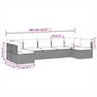 Afuera Living Contemporary 7 Piece Poly Rattan Garden Lounge Set in Gray