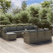 Afuera Living 11 Piece Poly Rattan Garden Lounge Set in Gray