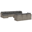 Afuera Living 11 Piece Poly Rattan Garden Lounge Set in Gray