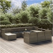 Afuera Living 11 Piece Poly Rattan Garden Lounge Set in Gray