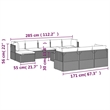 Afuera Living 11 Piece Poly Rattan Garden Lounge Set in Gray