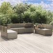 Afuera Living Contemporary 7 Piece Poly Rattan Garden Lounge Set in Gray
