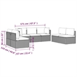 Afuera Living Contemporary 7 Piece Poly Rattan Garden Lounge Set in Gray