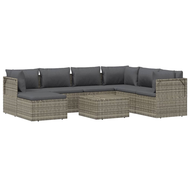 Afuera Living Contemporary Synthetic Poly Rattan  Garden Lounge Set in Gray