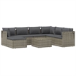 Afuera Living Contemporary Synthetic Poly Rattan  Garden Lounge Set in Gray
