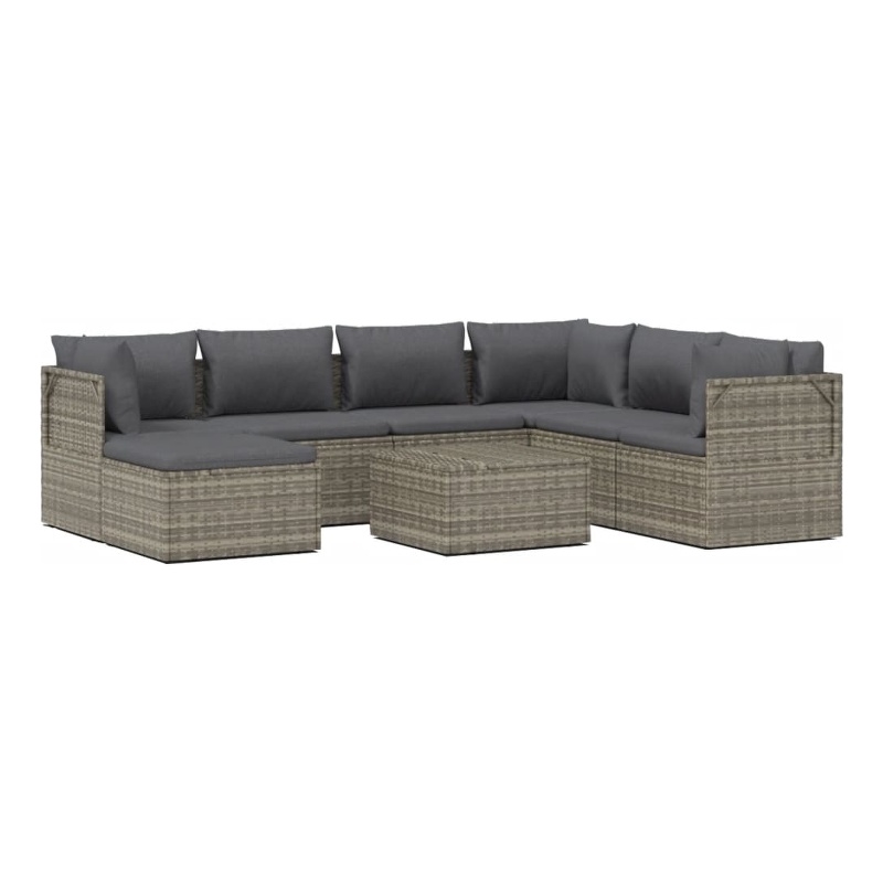 Afuera Living Contemporary Synthetic Poly Rattan  Garden Lounge Set in Gray