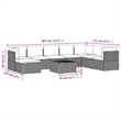 Afuera Living Contemporary 9 Piece Poly Rattan Garden Lounge Set in Gray