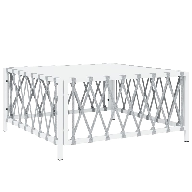Afuera Living Contemporary Steel Garden Lounge Set in White/Gray