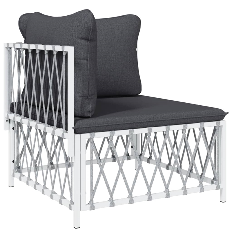 Afuera Living Contemporary 3 Piece Steel Garden Lounge Set in White/Gray