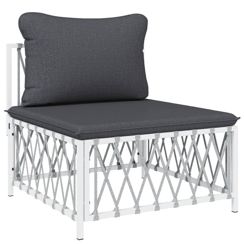 Afuera Living Contemporary 3 Piece Steel Garden Lounge Set in White/Gray
