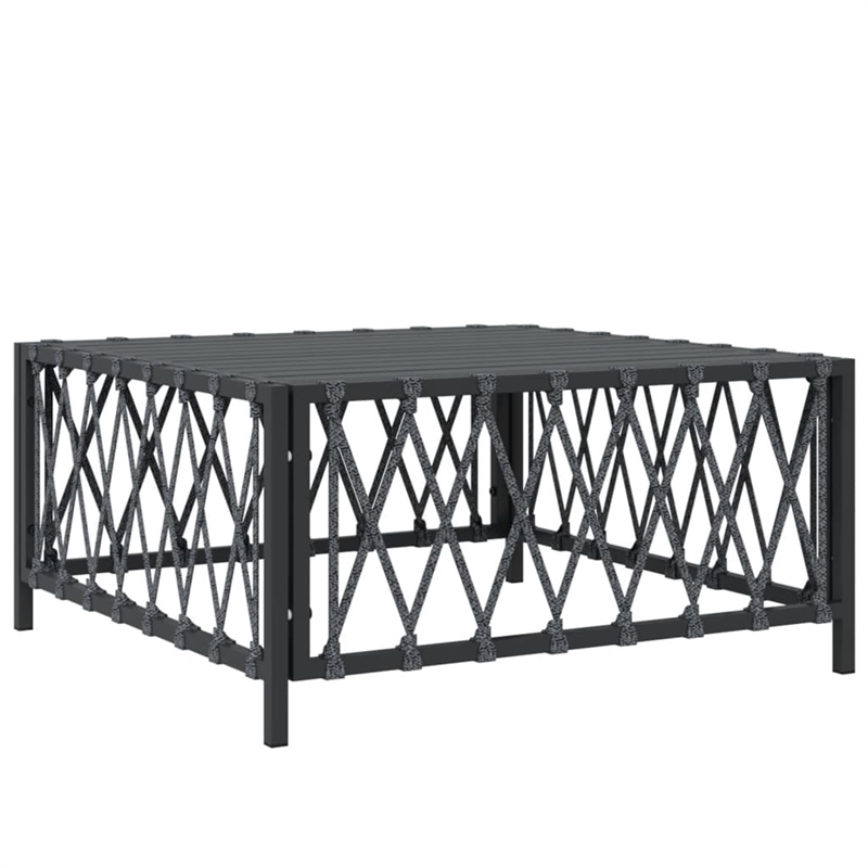 Afuera Living Contemporary 3 Piece Steel Garden Lounge Set in Anthracite