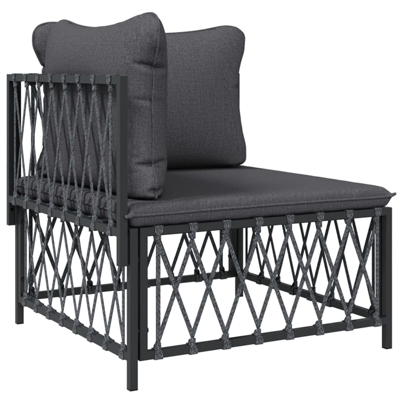 Afuera Living Contemporary Steel Small Garden Lounge Set in Anthracite