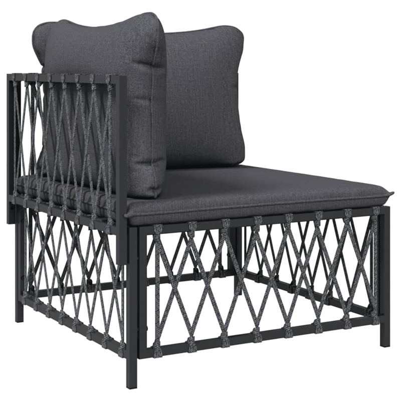 Afuera Living Contemporary 5 Piece Steel Garden Lounge Set in Anthracite