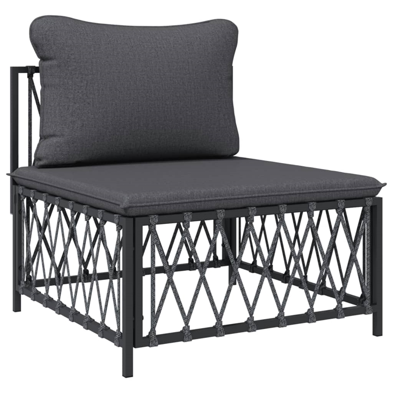 Afuera Living Contemporary 5 Piece Steel Garden Lounge Set in Anthracite
